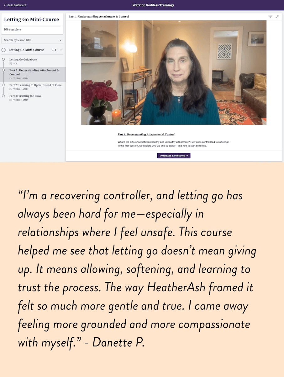 Letting Go Course _ mockup and testimonial