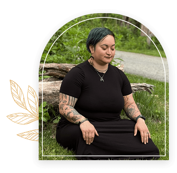 Sarina_ event black dress meditation