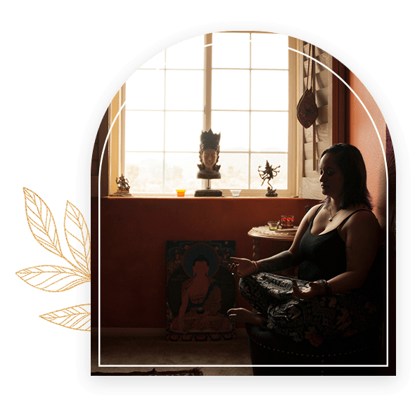 Sarina_ event black tank by window meditation