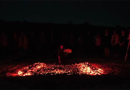 Embers in the dark of the night - ready for the Firewalkers.